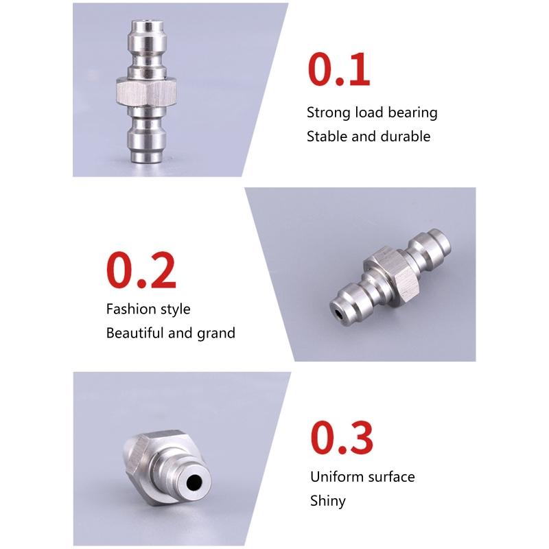 Double Male Quick-Disconnect Coupling Adaptor Stainless Steel Air Fill Station Tool Fittings Universal Double Male