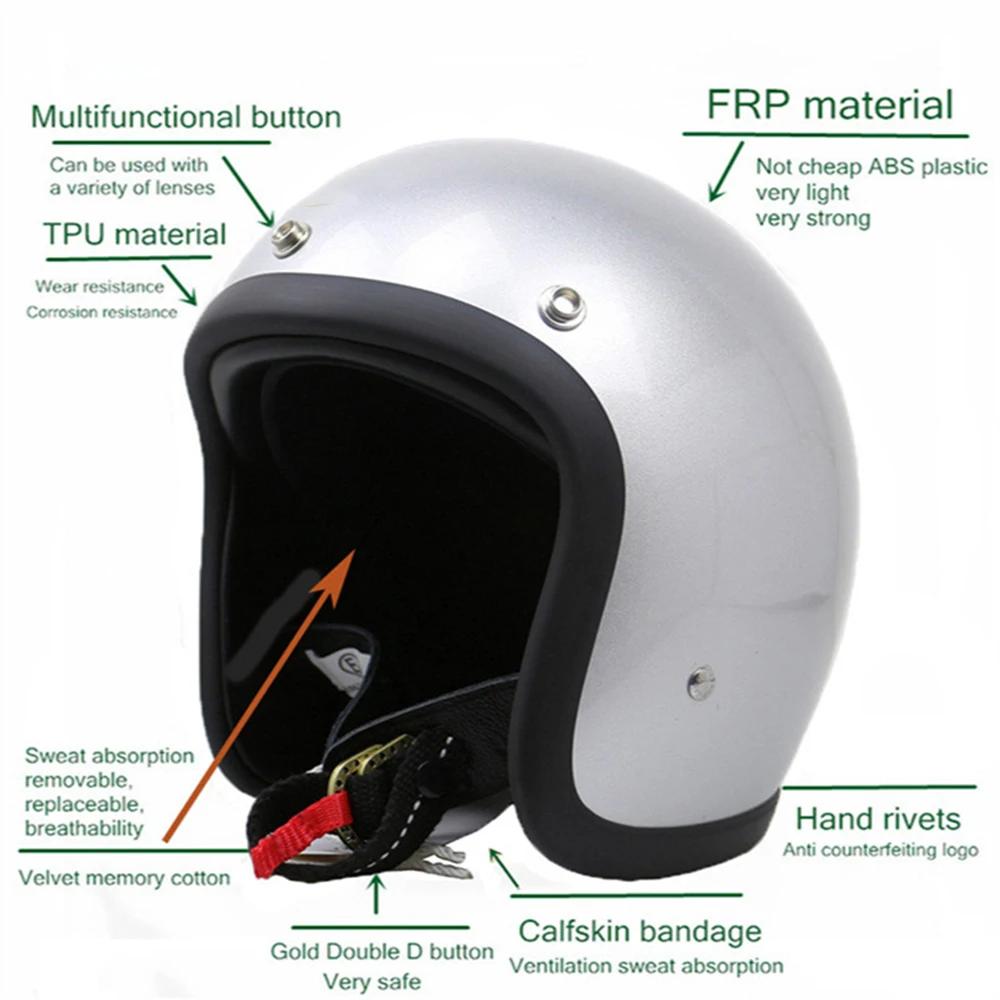 Retro Motorcycle Helmet Open Face ECE DOT Approved Moped 3/4 Vintage Low Profile Japanese Style Half Helmet Men Women Casco Moto
