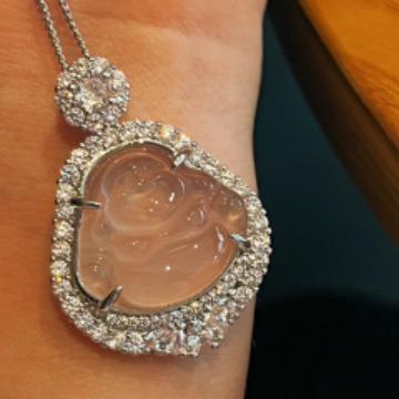 Jade White Ice Light Natural White Chalcedony Pendant Agate Pendant, Real Shot