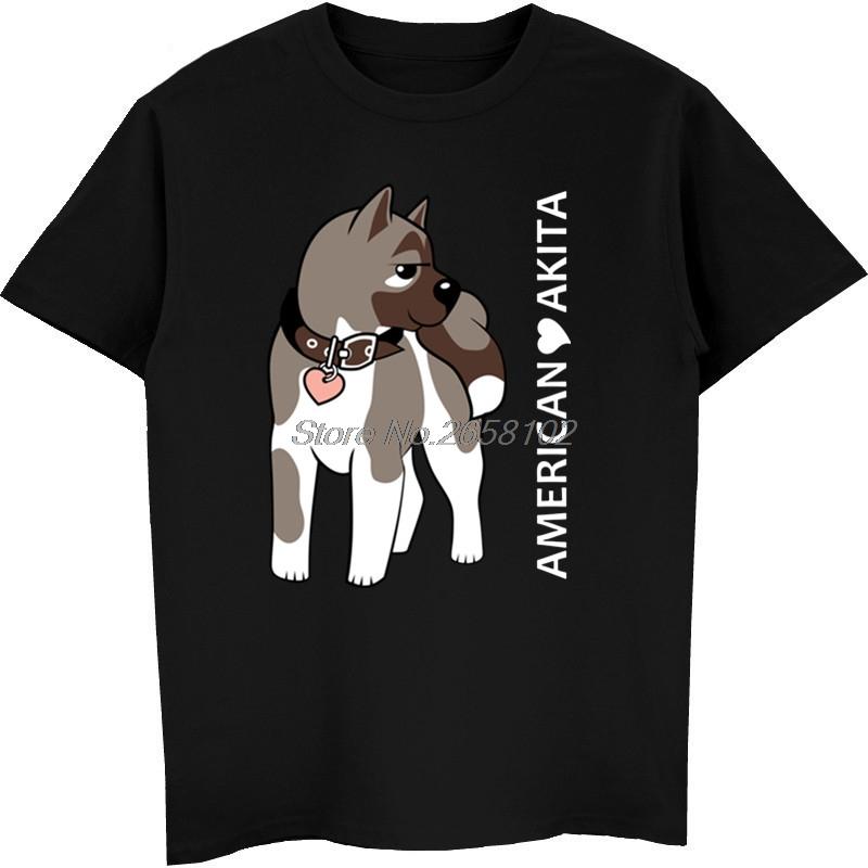 

American Akita Dog T-Shirts Cute Dog Animal Print T Shirt Men s Cotton Short Sleeve Shirt Hip Hop Tees Tops Harajuku Streetwear S разноцветный