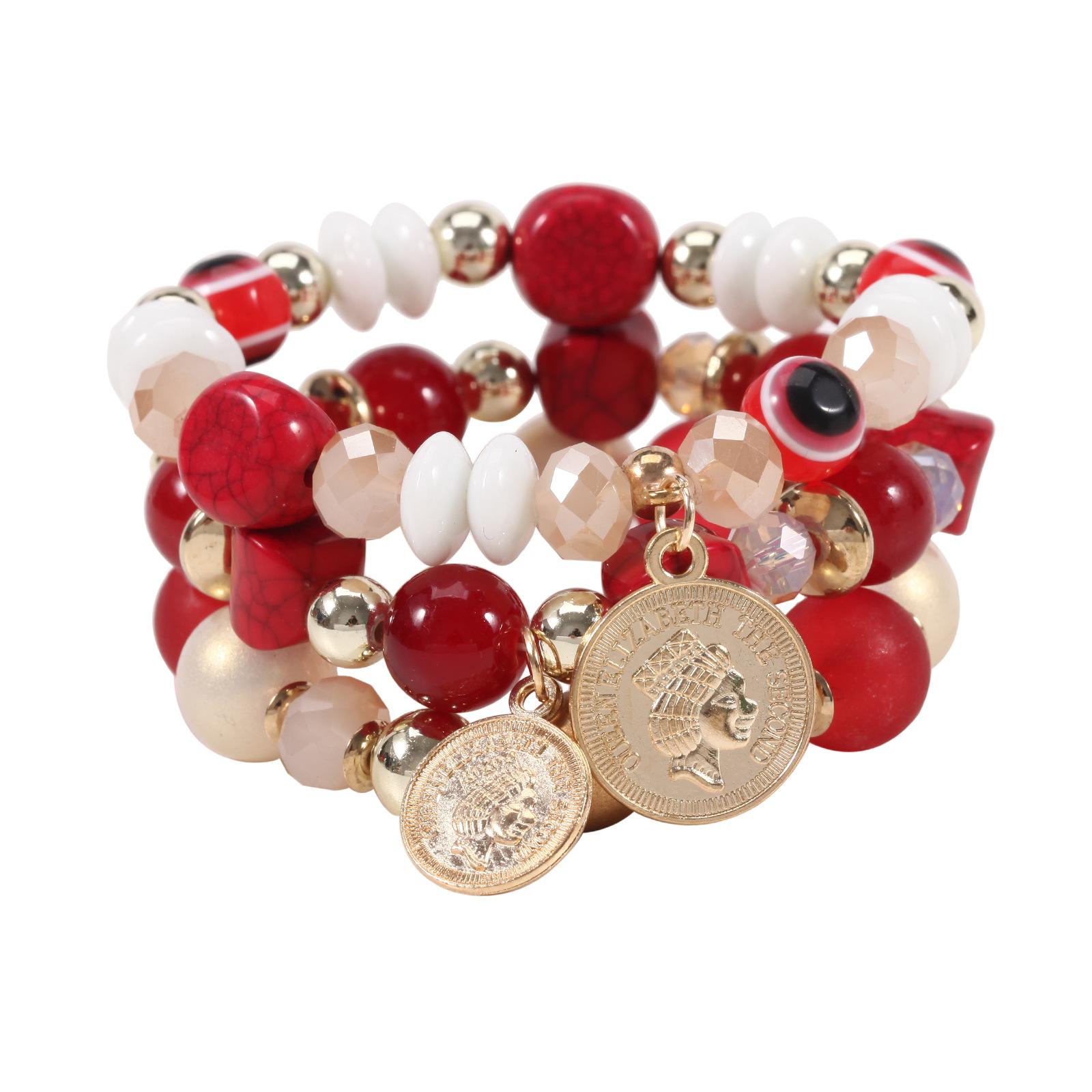 JYL TS Bracelet Bohemian Valentine  Heart Arrow Charm Strengthens Love Red лимерик-цвет