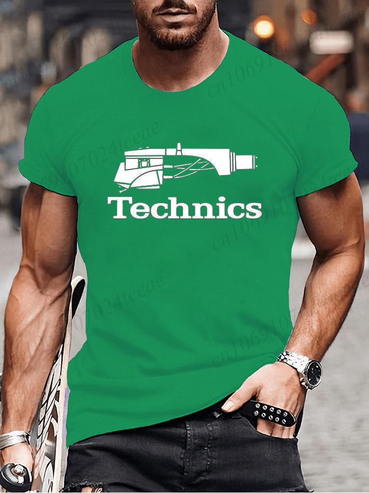 Summer Men's Fashion Tee Clothing Hip Hop Technics Headphone Graphic Tee Shirt Men Casual Streetwear Funny Printed Tops T-shirt