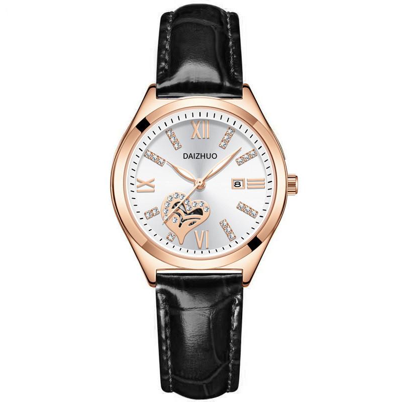 Business Watch Ladies Hollow Out Quartz Dress Watch With Luminescent Hands For Office Wear