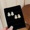 Elegant Zircon Gourd Stud Earrings for Women - Fashionable, Versatile, High-End Ear Jewelry