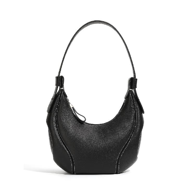 Top Layer Cowhide Natural Drop Niche Crescent Bag Baseball Underarm Bag Melad Bag Top Layer Cowhide Single Shoulder Crossbody Bag