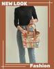 2025 Handmade Genuine Leather & Canvas Tote - Colorful Women's Garden Shopping Bag