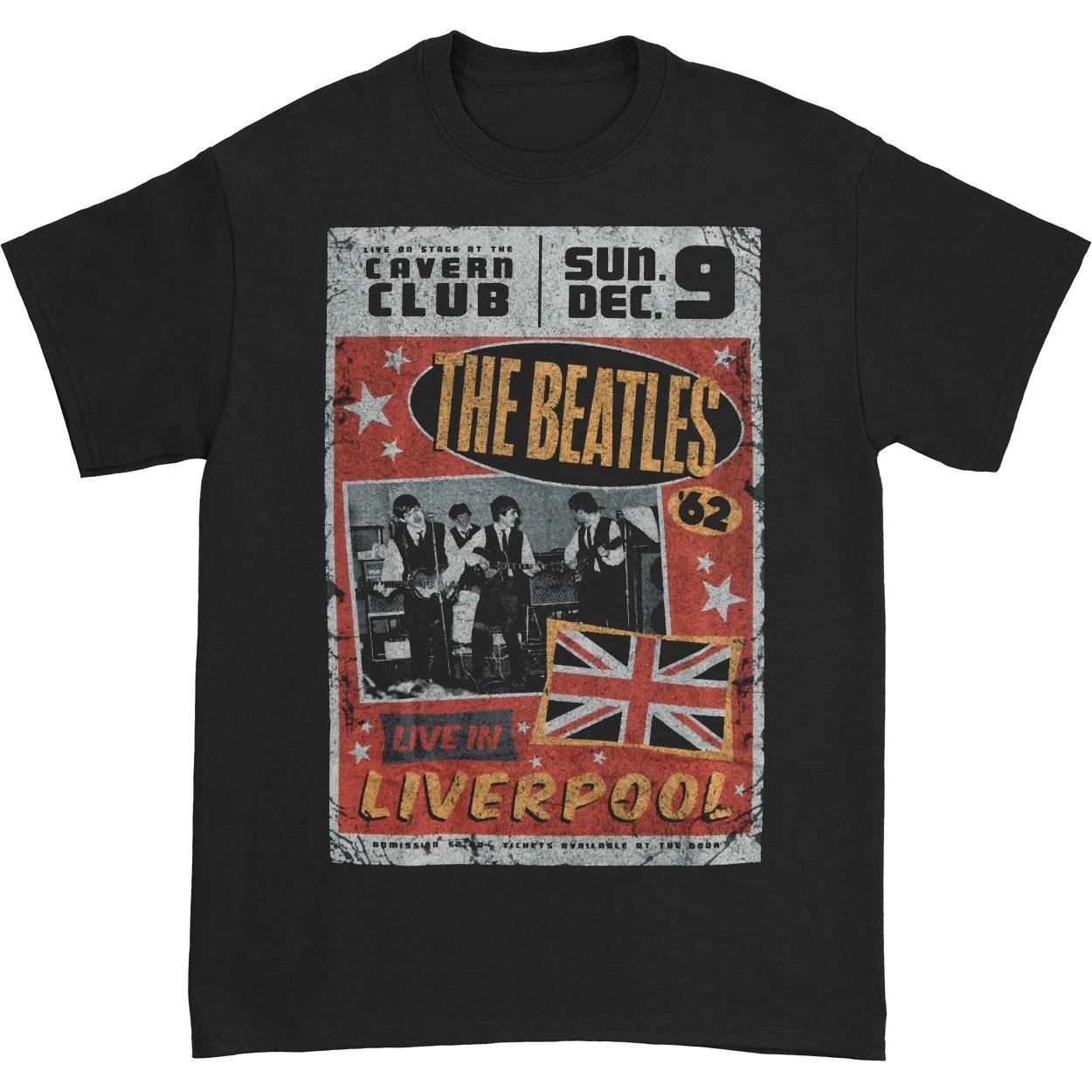 Футболка The Beatles Live in Liverpool Высококачественная Роскошная Для Мужчин и Женщин Топ Y2k Лето 2026 4XL