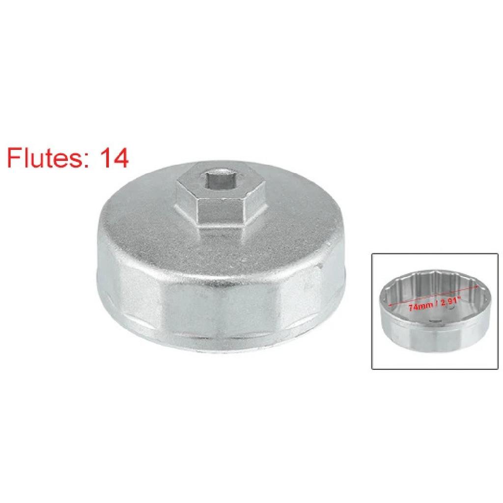 X Autohaux 74mm 14 Flutes Car Oil Filter Wrench Oil Filter Socket Wrench Housing Cap Socket Remover Tools for Mercedes Benz