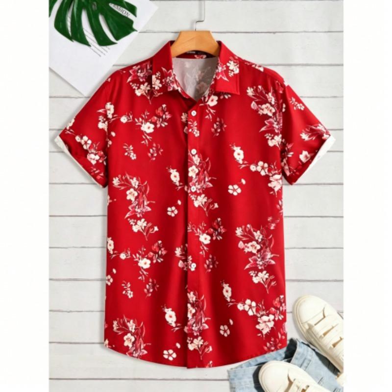 Multiple Colors Available Flower Printing Shirt Summer Hawaiian Beach Vacation Clothing Men's Fashion Street Style Shirt Daily Men's and Women's Shirt