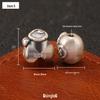 Sterling Silver S999 Wealth Attraction Beads - 3D Money Bag Design for DIY Bracelets