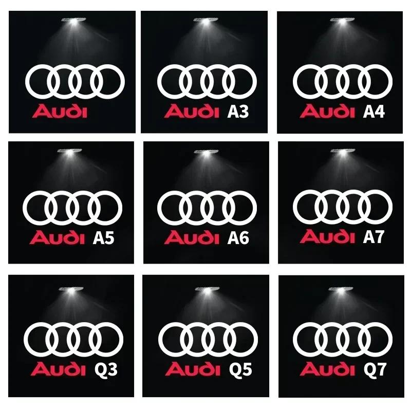 2X LED Car Door Light For Audi A1 A4 A6 A7 RS A5 Q3 Q5 Q7 A8 A3 TT SQ5 Quattro S3 A8 S4 S5 S8 Projector Lamp Door Welcome Light