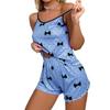 Women Two Piece Lounge Set Sleeveless Cami Top and Shorts Pajama Set Heart Print Soft Lightweight Homewear Sleepwear Outfit