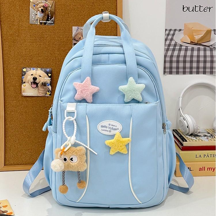 Schoolbag Korean version of the star cute girl backpack schoolbag junior high school girls high school students large capacity high value backpack