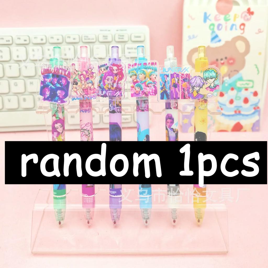 Kpop Loveci démonů 0,5mm Gelová pera Studenti Kawaii Psací potřeby Kreslené Deriváty Periferie Školní Zkouškový Pen Psaní Malování