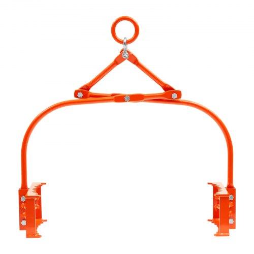 VEVOR 24in Stone Lifting Tongs, 2-Claw Rock Tongs, Heavy Duty Steel Log Tongs, 1100LBS Lifting Capacity, Swivel Log Grapple, Serrated Claw Design
