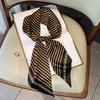 New Striped Printed Imitation Silk Fashion Early Autumn Decorative Small Scarf Winter Warm Scarf Headband Tie Pack