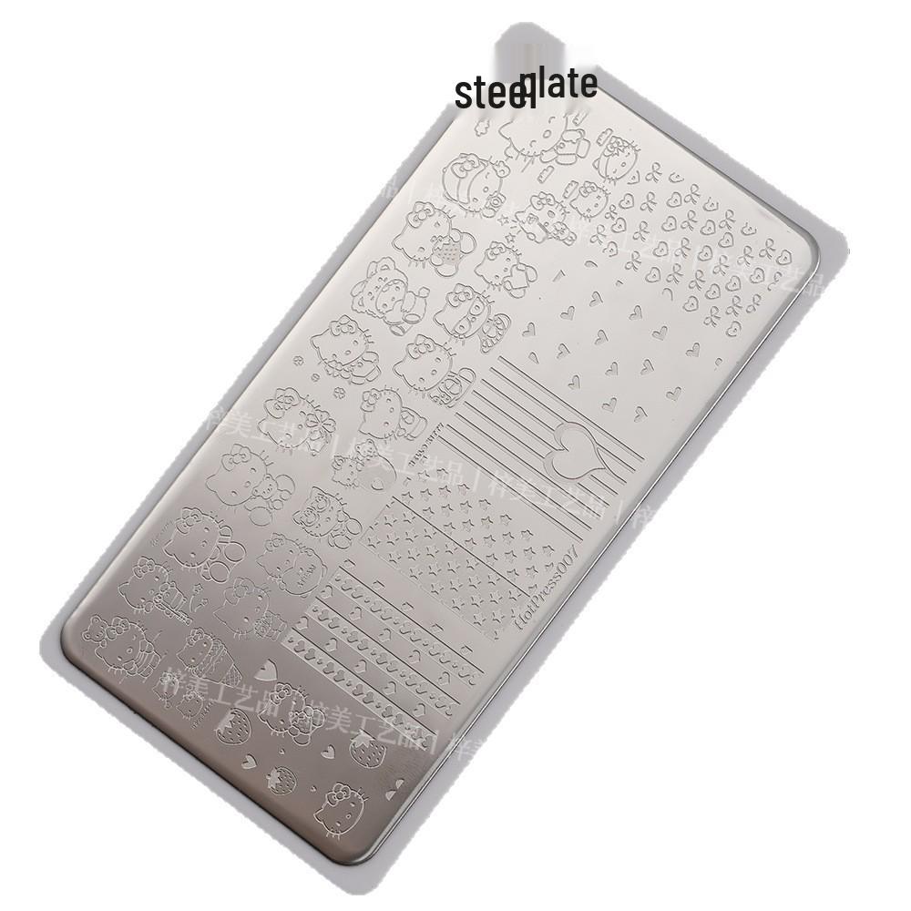 Hello Kitty Nail Art Stamping Plate - Stainless Steel Cute Cat Design Transfer Tool