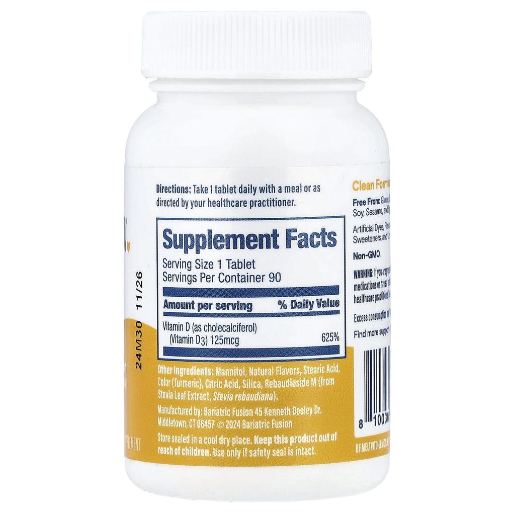 Bariatric Fusion, Quick Melt, Vitamin D, Lemon Citrus, 125mcg, 90 Tablets