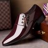 Pointed Toe Men Dress Shoes Patent Leather Wedding Shoes Fashion Slip-on Oxfords Shoes Male Party Shoe  Business Loafers