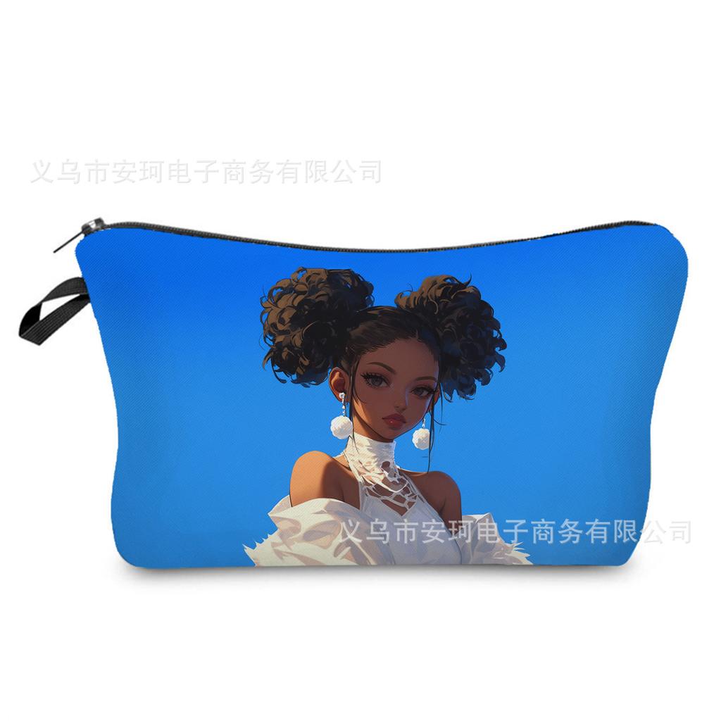 Women Girl Print Cosmetic Bag Toiletries Organize Travel Storage Case 6438