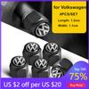 VW GTI GOLF 2026 Hot For VW VOLKSWAGEN 4pcs Metal Car Wheel Tire Valve Caps Stem Case Covers For VW Volkswagen Golf Polo Passat