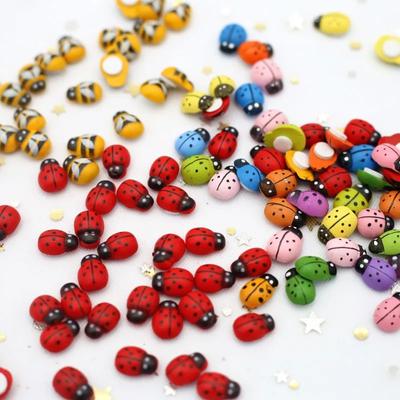 Neue MINI Holz Biene Marienkäfer Bunt mit Kleber Home Kühlschrank Wanddekoration DIY Handgemachtes Kind Geschenk Party Zubehör 50/100p