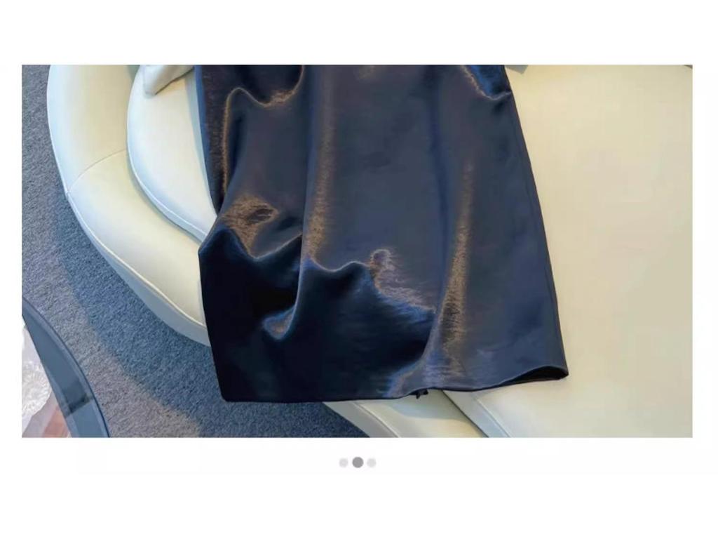 Women's High-End Black Satin A-Line Bodycon Midi Skirt - Spring/Autumn 2025