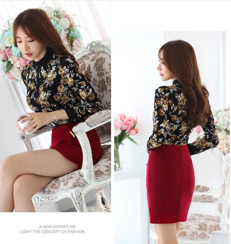 Female Autumn and Winter Plus Velvet Plus Size Ladies Lace Sweater Elegant Temperament Sweater Versatile Slim Casual Shirt