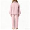 Boys and Girls Casual Polka Dot Pajama Set with Lapel Collar and Pockets for Sleep