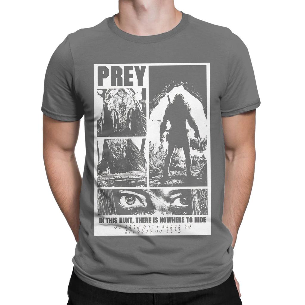 Prey Movie Black Version Funny Graphic 100 Cotton Tshirt Prey Tees Tops For Unisex