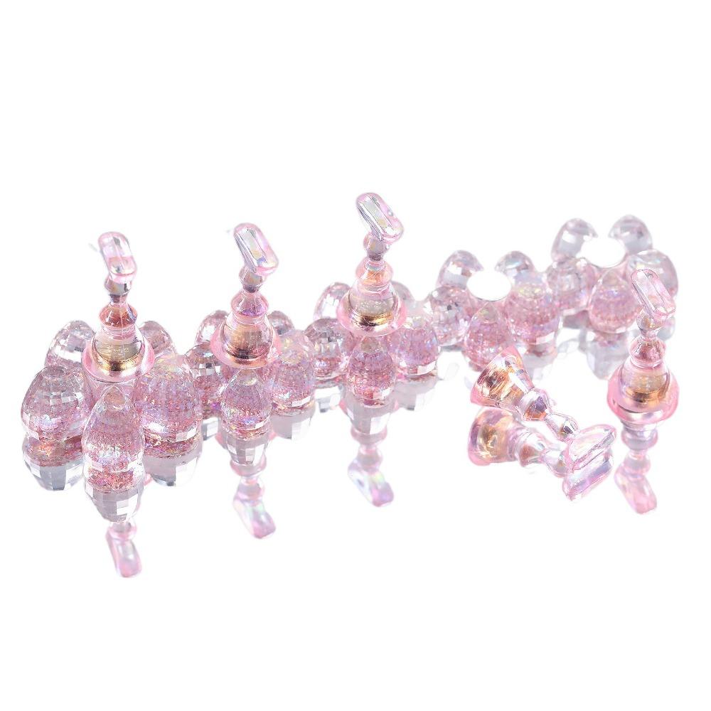 Crystal Flower Shape Nail Tip Practice Stand Shiny Nail Art Display Kit  DIY Practice