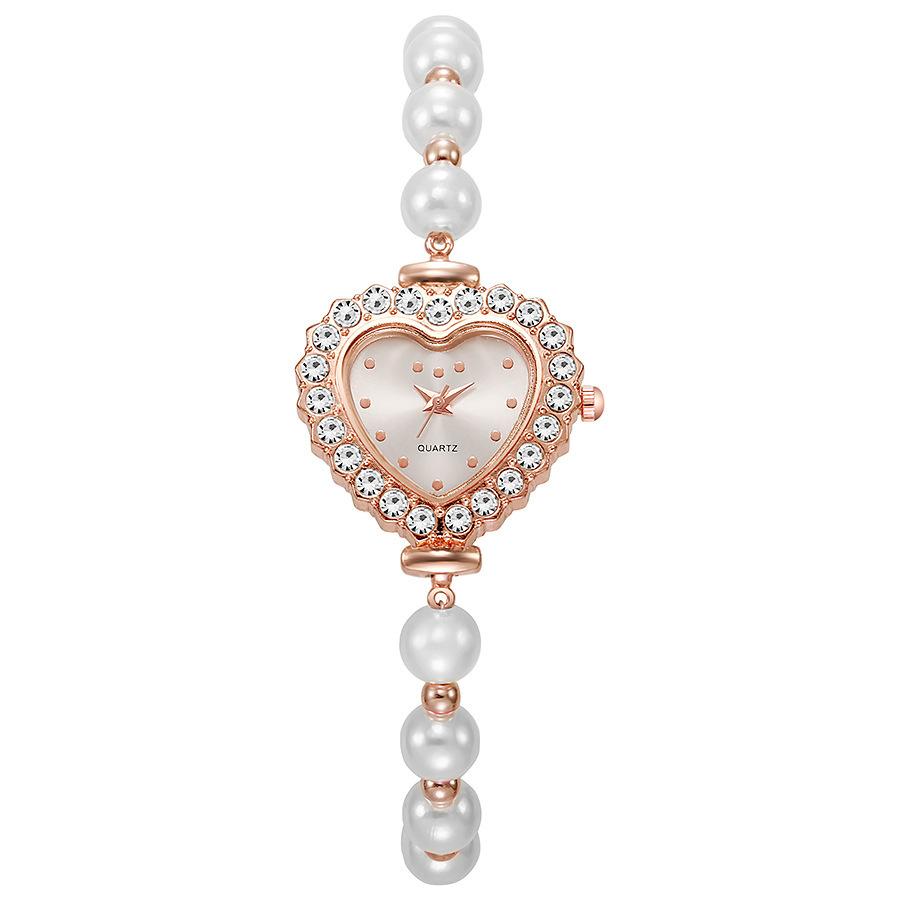 Nouvelle Montre pour Femme en Forme de Cœur à la Mode Montre Fleur pour Dames avec Bracelets Réglables Montres-bracelets