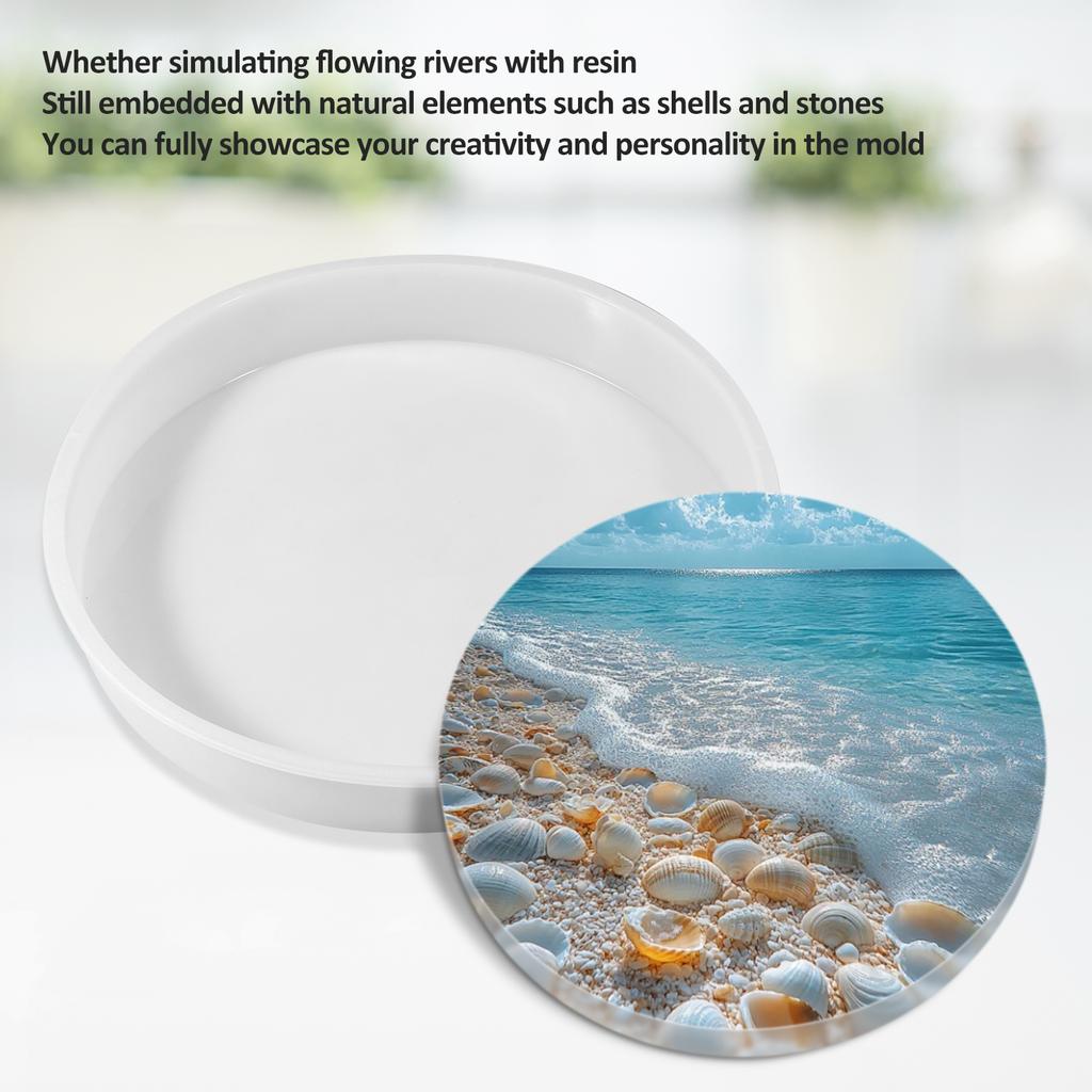 Resin Table Mold Soft Silicone Epoxy Table Mold with 3 Metal Leg Decorative Silicone Resin Tray for Home Decoration DIY Art Work