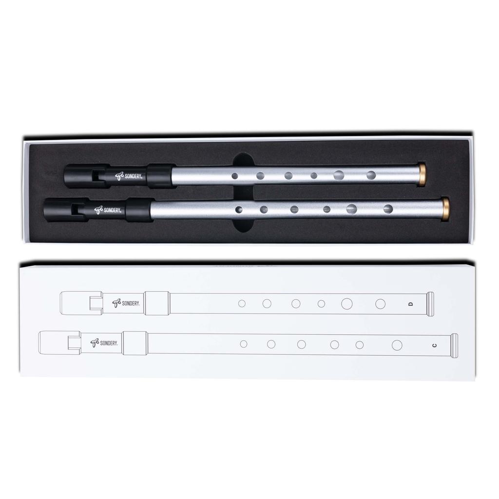 Sondery Tin Whistle C och D-tonarter Aluminiumlegeringsrör Silverfärg