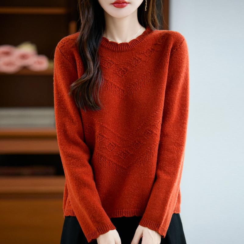 Dámský kašmírový svetr Kašmír Qinghe 30% kašmír 70% vlna podzimní a zimní pulovr hřejivý a módní