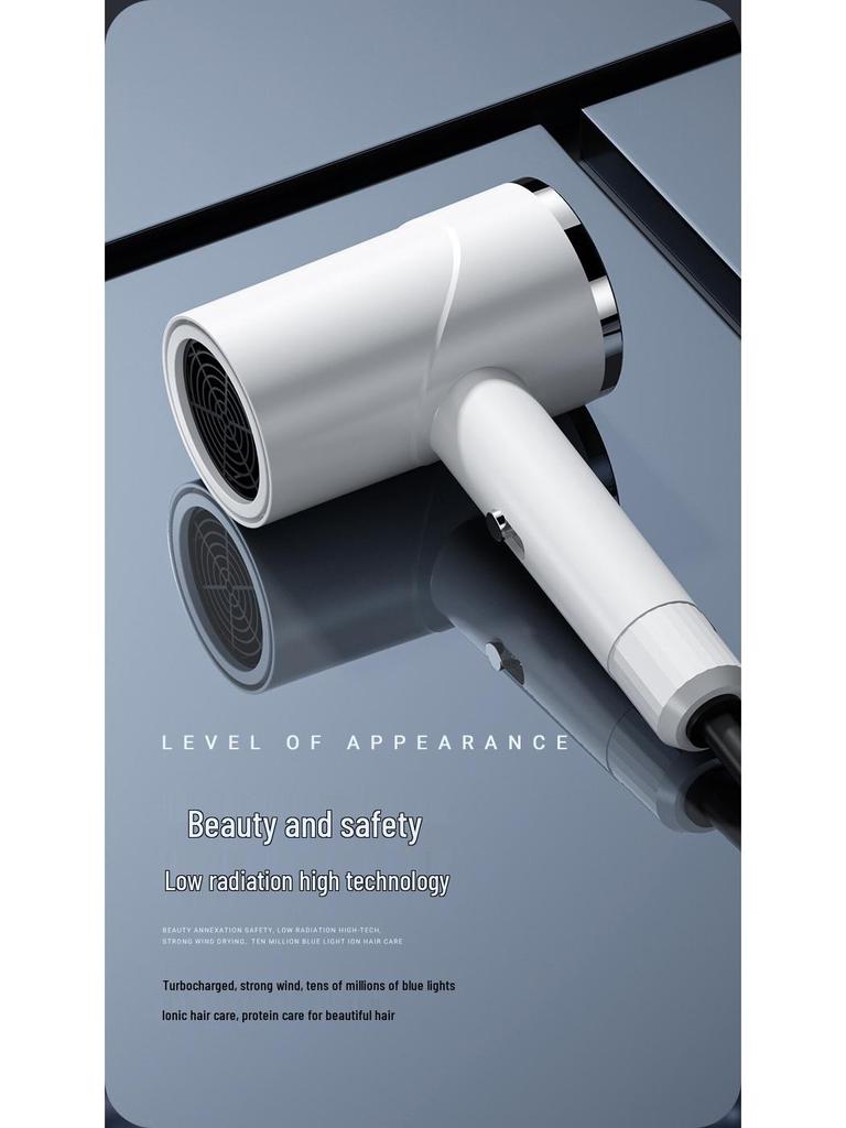 European-American High-Power Silent Ion Hair Dryer with Blue Light for Dorms (Japanese Standard)