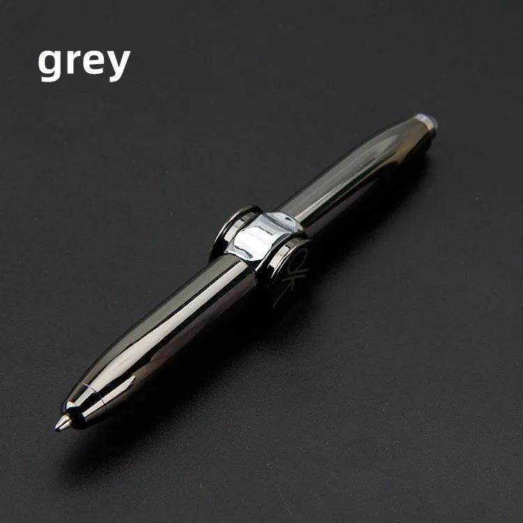Multi-Functional Gyro Pen Decompression Finger Rotation Toy Fidget Spinner LED Light Ballpoint Pen Metal Gyro Pen Gift