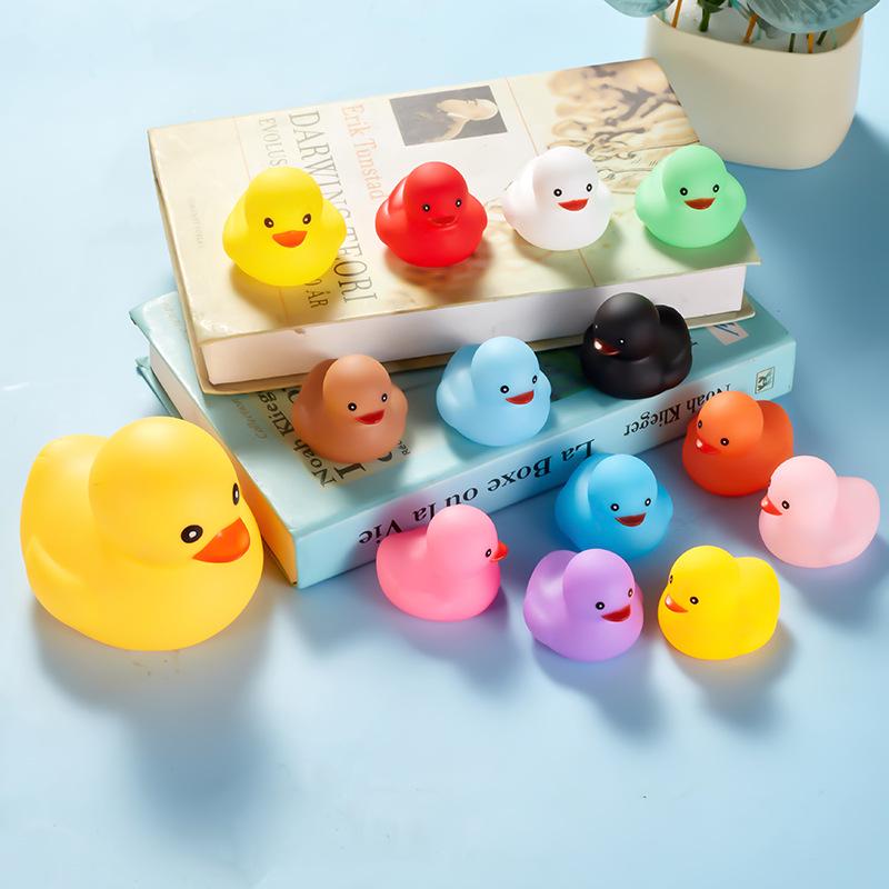 Hong Kong Edition Colorful Bath Squeak Little Yellow Duck Toy Set