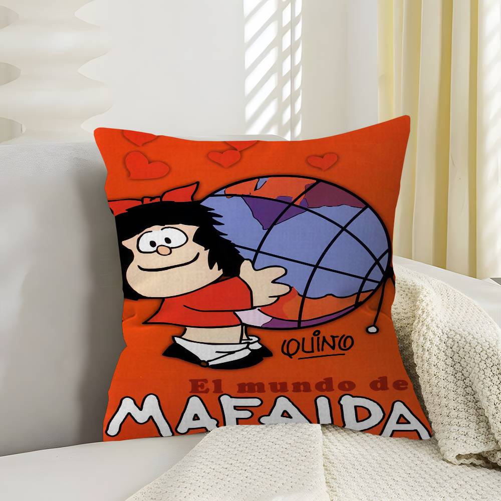 Cartoon M-Mafalda Maple Design Cushion Cover Happy Autumn Harvest decor Holiday Decorati Pillow Cover