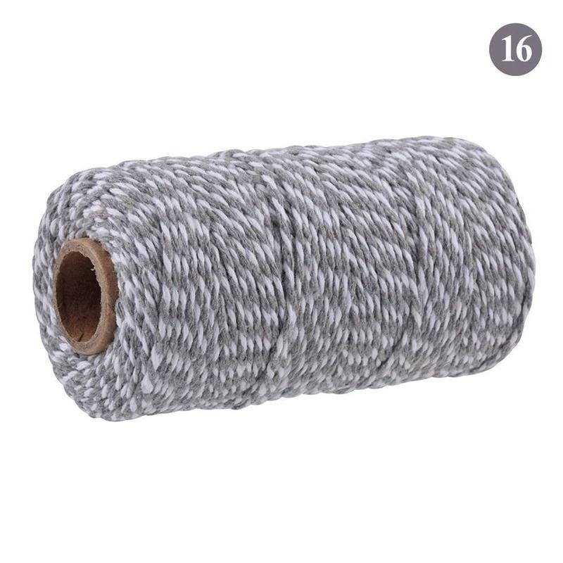 100Meter/Roll Two Colors Cotton Cord Baker Twine Colorful Cotton Crafts Twine Macrame Cord String Bandage Label Rope