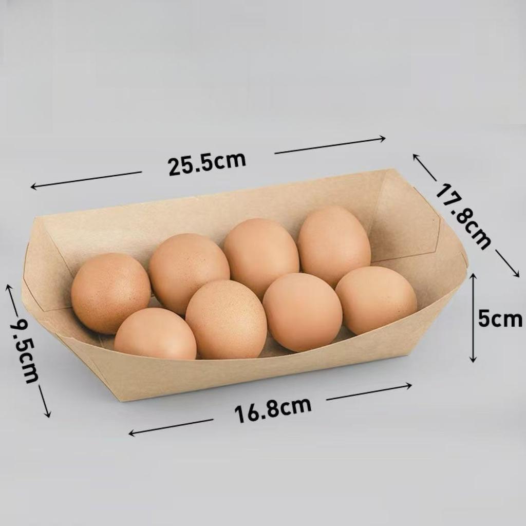 Kraft Paper Food Tray Heavy-duty Food Boat Trays Disposable Service Basket for Fried Chicken Snacks Fries Tacos BBQ Party Tableware Kitchen Tools