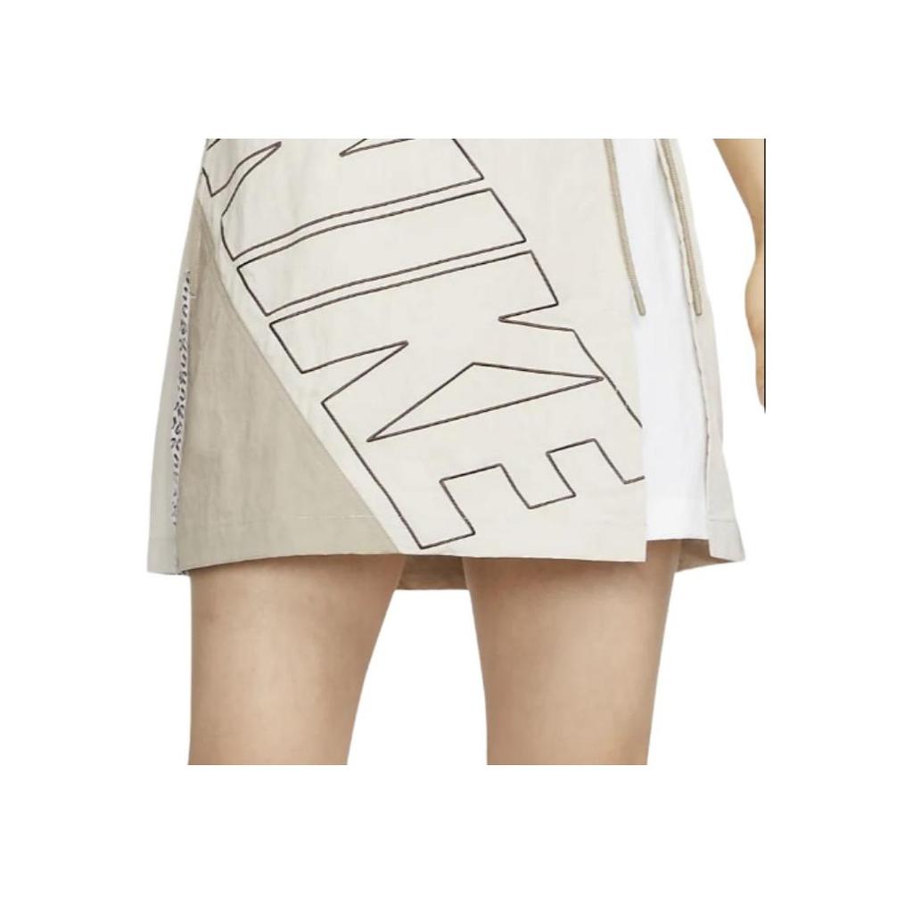 Nike Letter Print Asymmetrical Casual Skirt Women Skirts Khaki FD6947-126