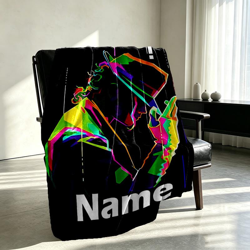Custom Name Personalized American singer Print Blanket, Home Decor, Bedroom, Sofa, Camping, Couch, Gifts for Birthday Christmas