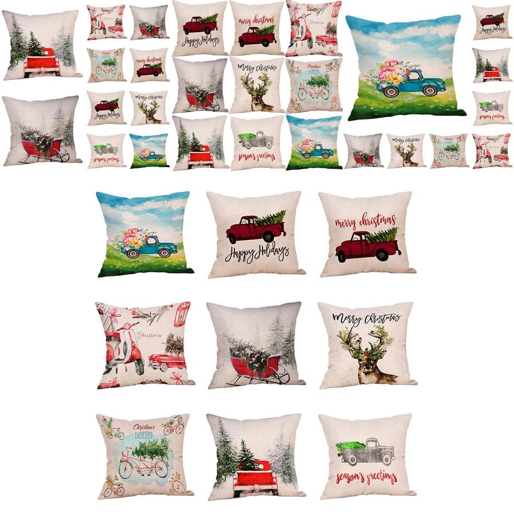 Capas de Almofada de Linho Luxuosas de Natal Para Sofá e Carro Belo Design Festivo