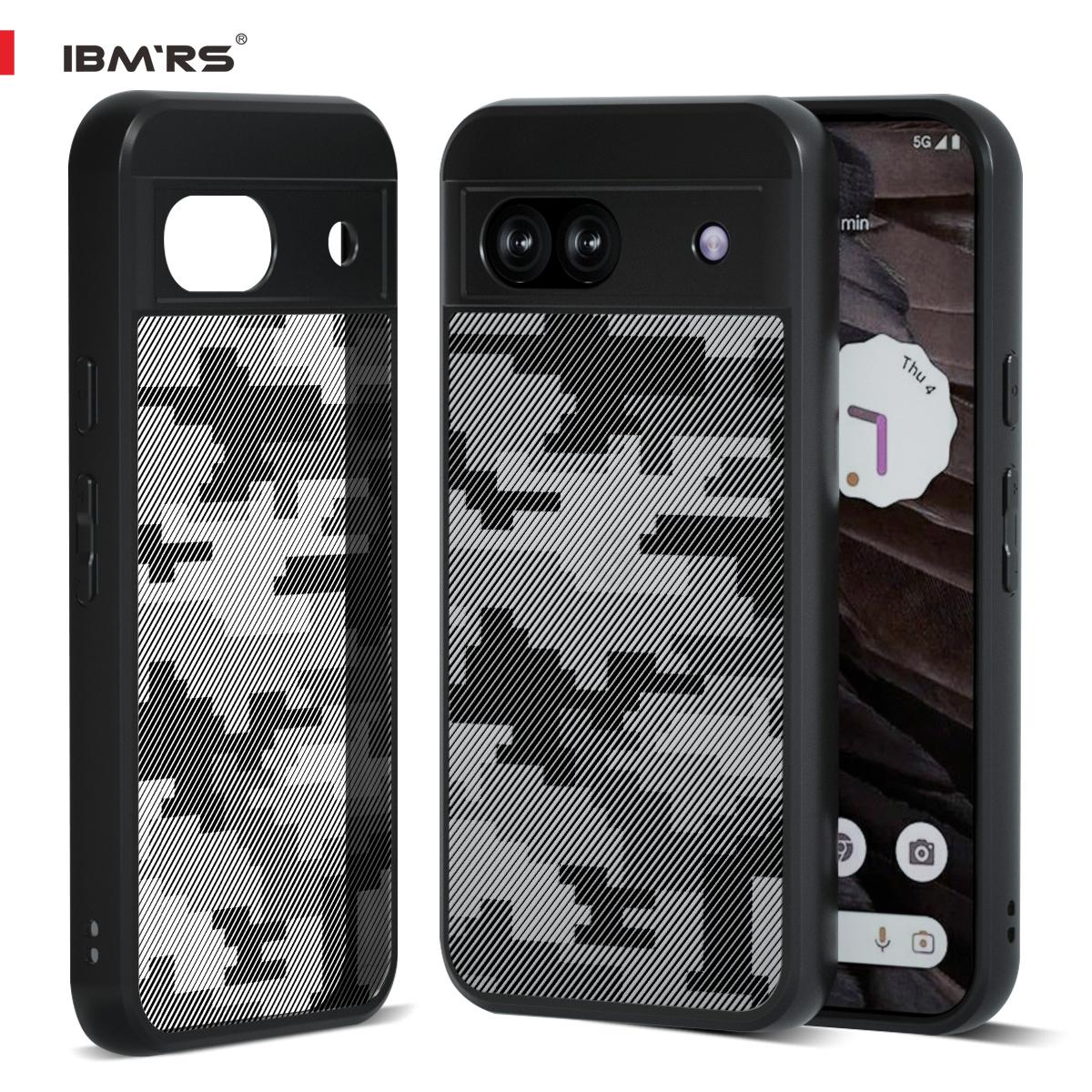 

(В комплекте ремешок на запястье)IBMRS-прозрачная задняя крышка для Google Pixel 8a, камуфляж, ПК, твердая, мягкие края, подушка безопасности, ударопрочная, для бизнеса lattice camo