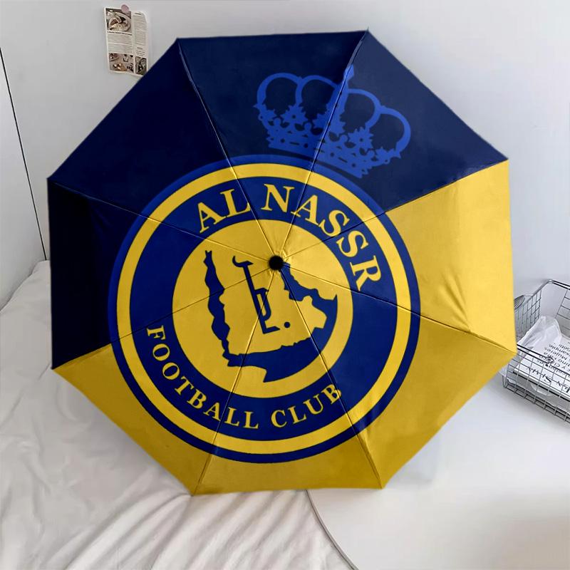 Al Nassr FC Pattern, Automatic Folding Umbrella, Portable and Foldable Design, 8 Ribs, a Christmas or Birthday Gift.