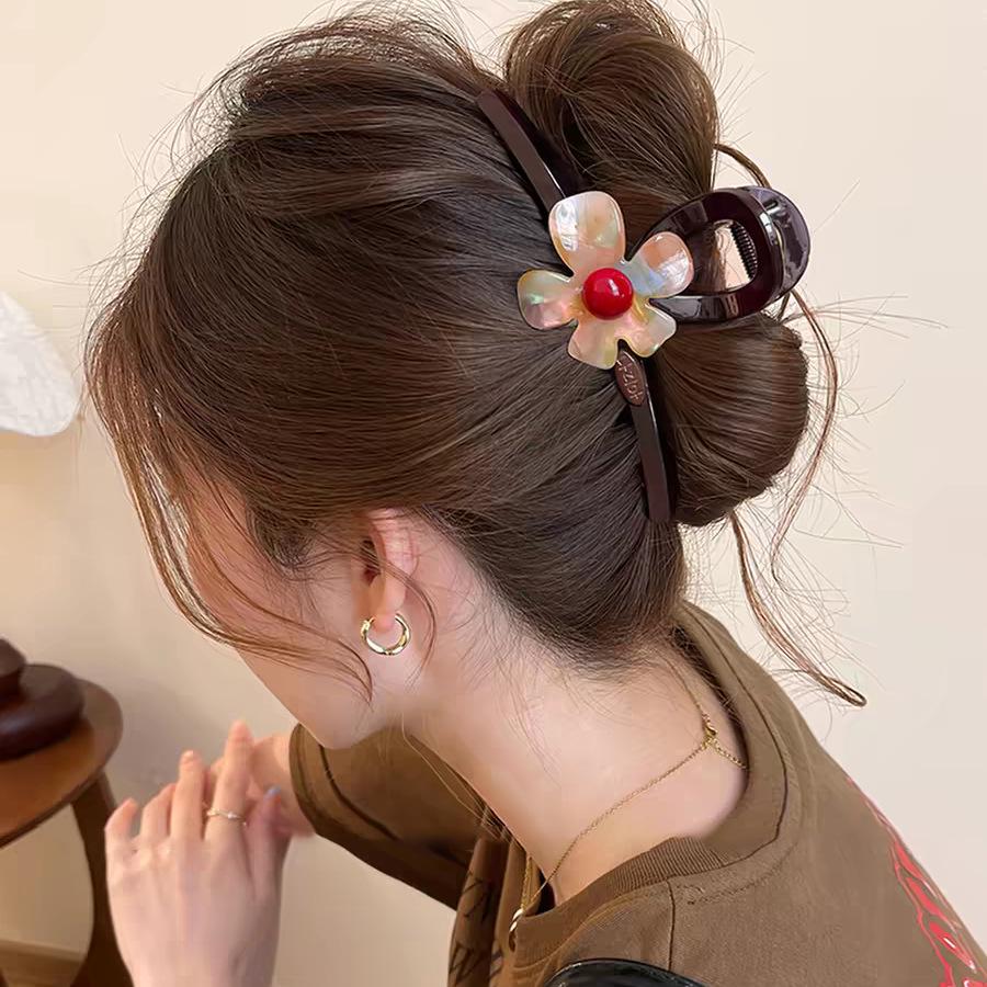 Pinza para el pelo grande de alta gama con estampado de leopardo 2025 para mujer
