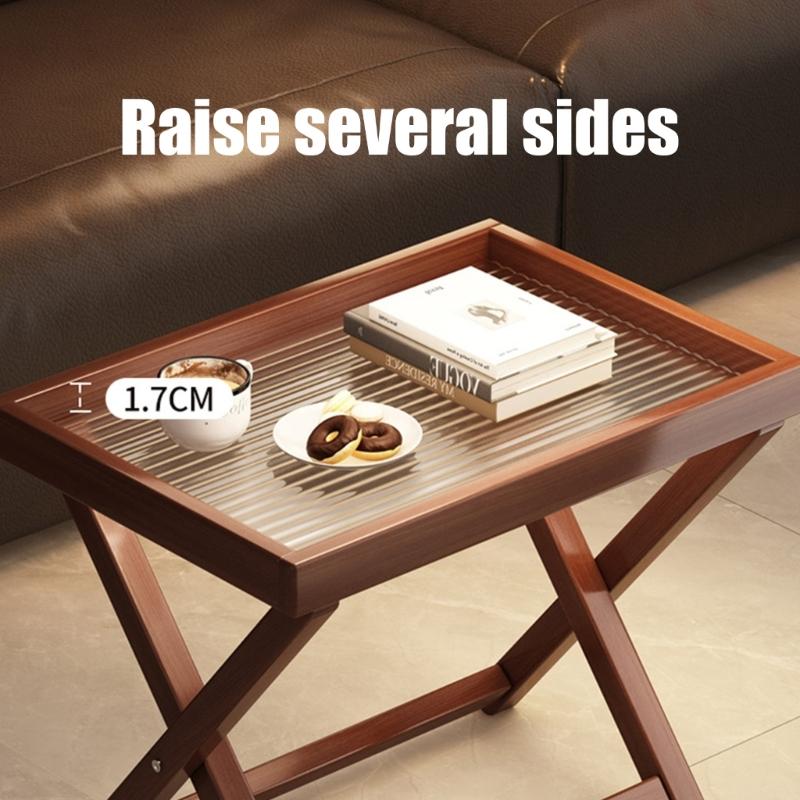 Foldable Table Bamboo Acrylic Construction Lightweight Portable For Picnic Balcony Dorm Office