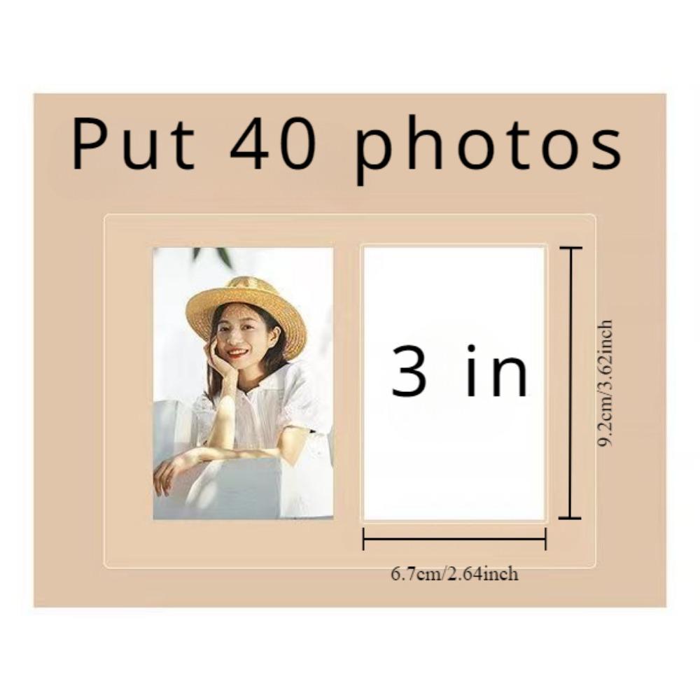 Fabric Small Fragrant Wind Mini One Palace Grid Card Booklet, Polaroid Love Bean Chasing Stars 3-inch Portable Photo Storage Brochure