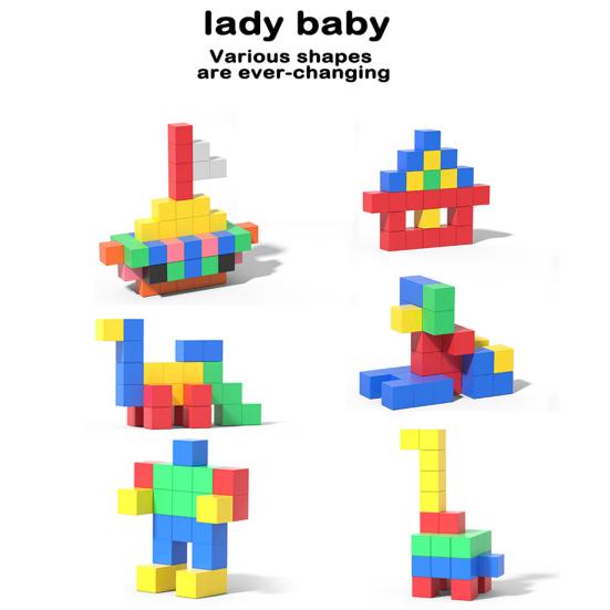 32/64/96Pcs/Set Magnetic Cube Building Block Preschool Learning Educational Colorful Building Brick Construction